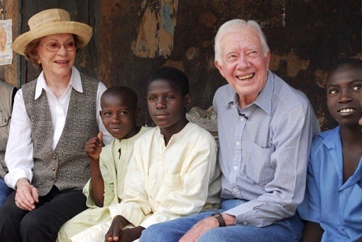 Rosalynn Carter (L) , Former President Jimmy Carter (R)