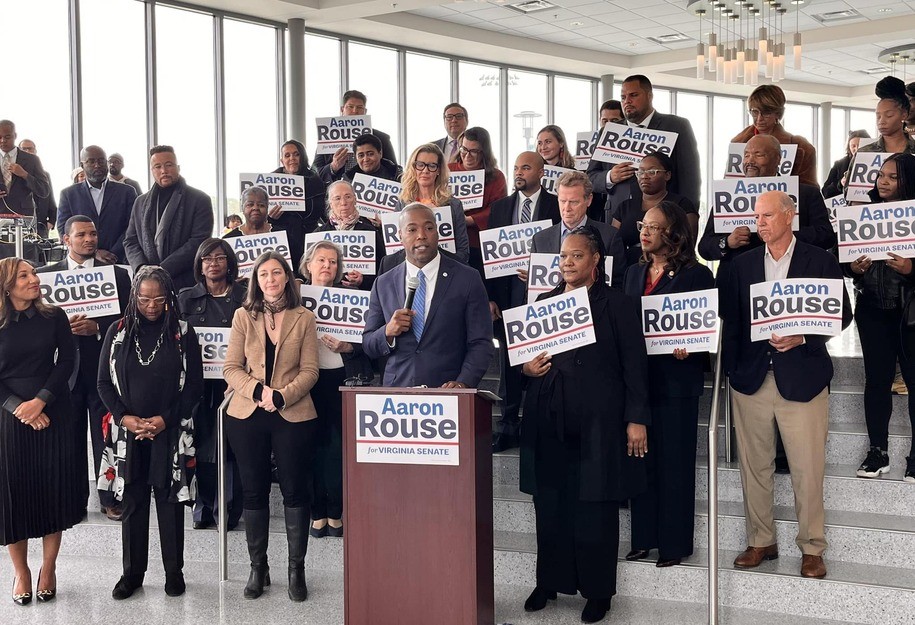 Virginia Beach Councilman Aaron Rouse (D) announces his bid for state Senate.