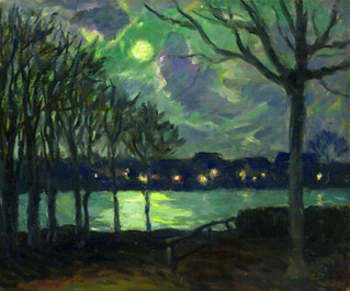 Ernst Eitner: View of the Alster at Night (1895)