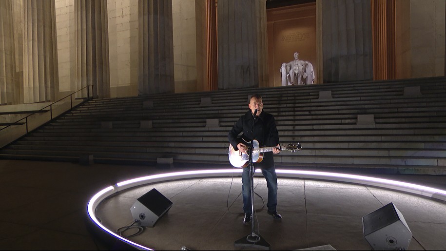 In this image from video, Bruce Springsteen performs during a Celebrating America concert on Wednesday, Jan. 20, 2021, part of the 59th Inauguration Day events for President Joe Biden sworn in as the 46th president of the United States. (Biden Inaugural Committee via AP)