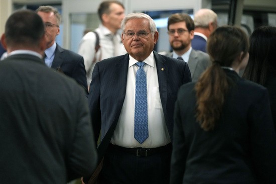 Sen. Bob Menendez, D-N.J., arrives for a vote on Capitol Hill, Wednesday, Sept. 6, 2023 in Washington.