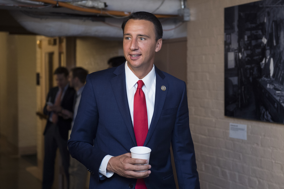 UNITED STATES - SEPTEMBER 06: Rep. Ryan Costello, R-Pa., leaves a meeting of the House Republican Conference in the Capitol on September 6, 2017. (Photo By Tom Williams/CQ Roll Call) (CQ Roll Call via AP Images)