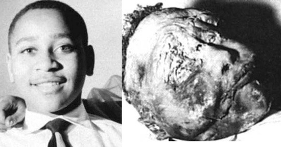 A before and after of Emmett Till image. His mother Mamie wanted the world to see what was done to him. She knew a sanitized image of Emmett would have no effect.