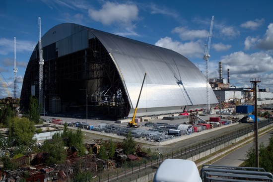 In 2015, the New Safe Confinement is nearing completion.  The giant structure will slide over Units 3 and 4 at Chernobyl, sealing the decaying "Sarcophagus" so that it can be dismantled in a controlled environment.