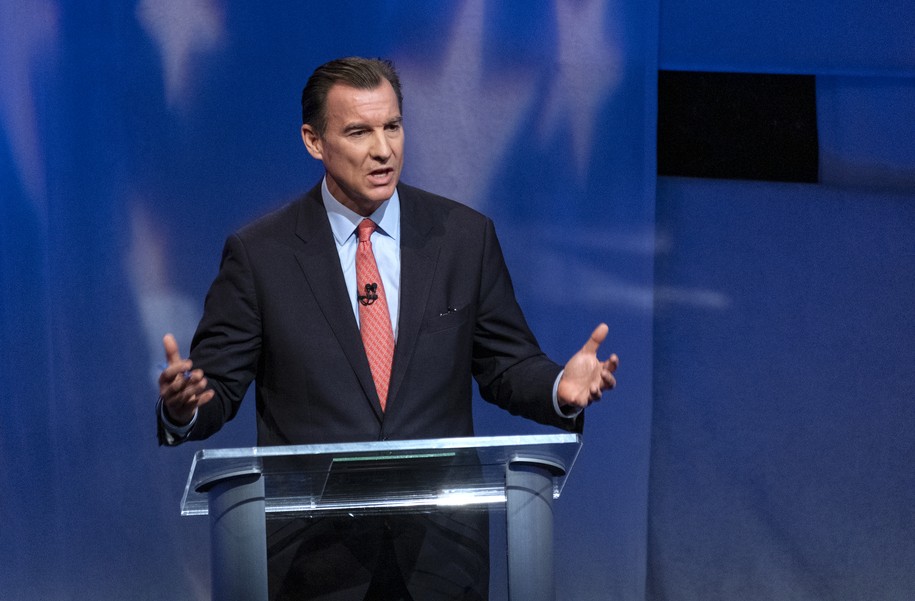 NEW YORK, NEW YORK - JUNE 16:  U.S. Rep. Tom Suozzi (D-NY) debates in the race for governor at the studios of WNBC4-TV June 16, 2022 in New York City. Early voting starts June 18 ahead of the June 28 primary.  (Photo by Craig Ruttle-Pool/Getty Images)