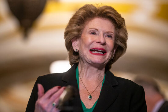 WASHINGTON, DC - DECEMBER 13: Sen. Debbie Stabenow (D-MI) speaks to the media during the weekly Senate Democrat Leadership press conference at the US Capitol on December 13, 2022 in Washington, DC. Democrats spoke about averting a government shutdown and the signing of the Respect for Marriage Act. (Photo by Nathan Howard/Getty Images)