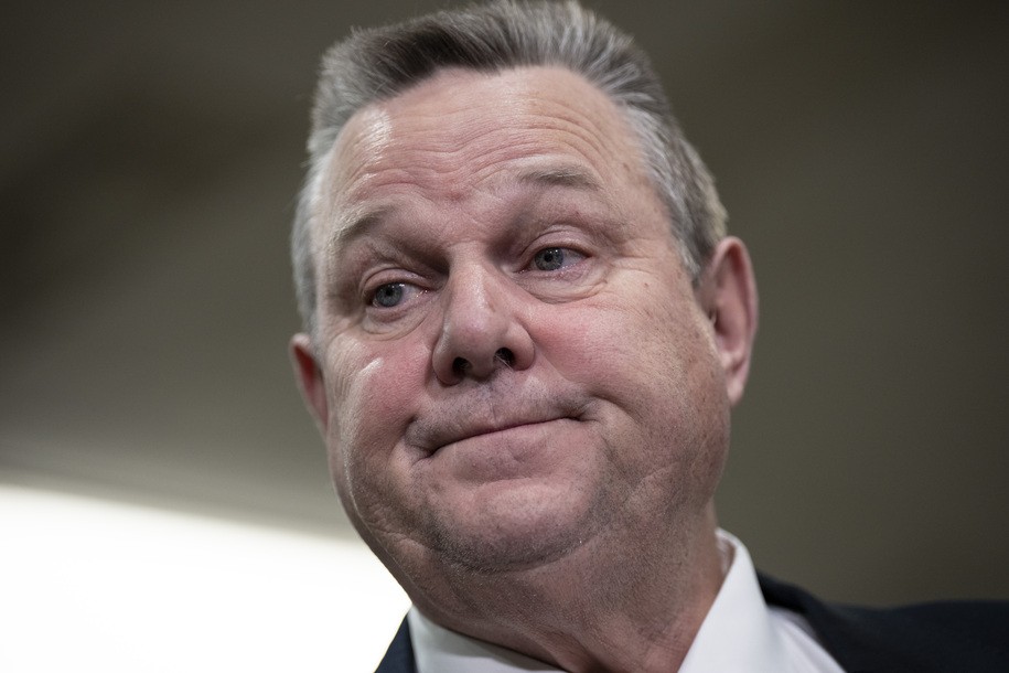 WASHINGTON, DC - FEBRUARY 9: Sen. Jon Tester (D-MT) speaks to reporters speaks to reporters on his way to a closed-door briefing for Senators about the Chinese spy balloon at the U.S. Capitol February 9, 2023 in Washington, DC. Military and administration officials are briefing both houses of Congress today about the U.S. response to China's use of a spy balloon in American airspace. (Photo by Drew Angerer/Getty Images)