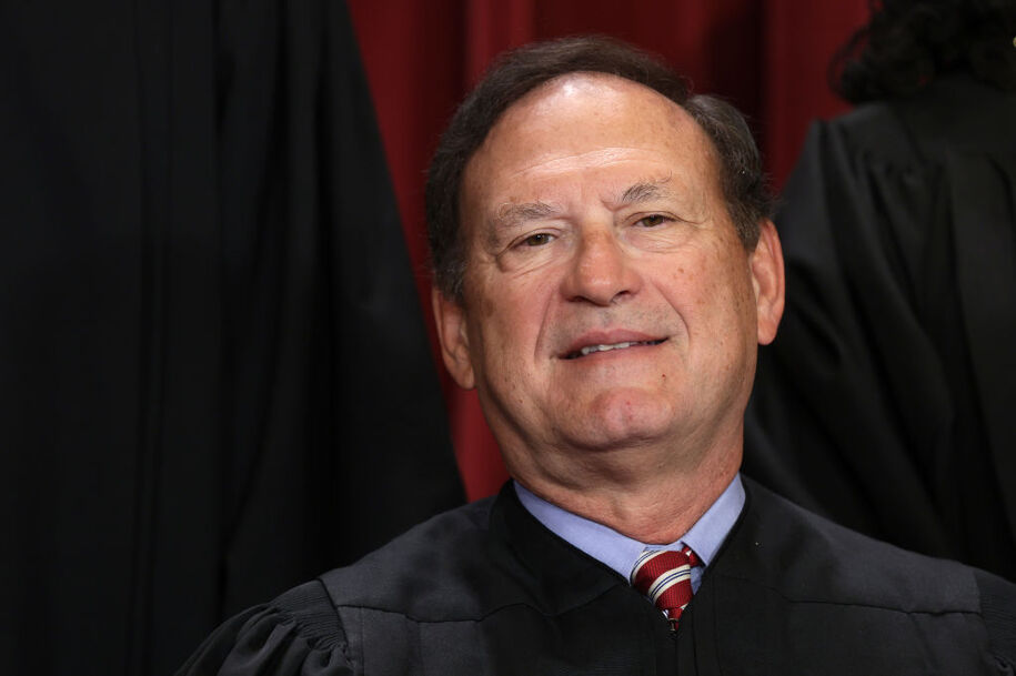 WASHINGTON, DC - OCTOBER 07: United States Supreme Court Associate Justice Samuel Alito poses for an official portrait at the East Conference Room of the Supreme Court building on October 7, 2022 in Washington, DC. The Supreme Court has begun a new term after Associate Justice Ketanji Brown Jackson was officially added to the bench in September. (Photo by Alex Wong/Getty Images)