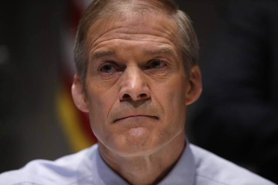 NEW YORK, NEW YORK - APRIL 17: Chair Rep. Jim Jordan (R-OH) holds a House Judiciary Committee field hearing in Manhattan at the Javits Federal Building on violent crime in the city on April 17, 2023 in New York City. Jordon has been a leading critic of Manhattan District Attorney Alvin Bragg since he announced that a grand jury had indicted former president Donald Trump in an alleged hush money scheme to silence adult film star Stormy Daniels before the presidential election in 2016. Bragg has criticized the congressional inquiry as unconstitutional. (Photo by Spencer Platt/Getty Images)