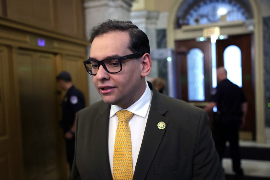 WASHINGTON, DC - MAY 11: U.S. Rep. George Santos (R-NY) arrives at the U.S. Capitol for a vote on May 11, 2023 in Washington, DC. Federal prosecutors in the Eastern District of New York have charged Santos in a 13-count indictment that includes seven counts of wire fraud, three counts of money laundering, one count of theft of public funds, and two counts of making materially false statements to the House of Representatives. The Republican congressman, who represents communities on Long Island and in Queens, has lied about his professional accomplishments, his education and his family's history, statements which surfaced after he was elected last year. He has admitted to embellishing his resume but denies any criminal wrongdoing. (Photo by Alex Wong/Getty Images)