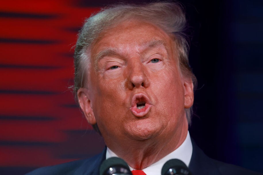 KISSIMMEE, FLORIDA - NOVEMBER 04: Republican presidential candidate former U.S. President Donald Trump speaks during the Florida Freedom Summit at the Gaylord Palms Resort on November 04, 2023 in Kissimmee, Florida. The Republican Party of Florida hosted the summit as candidates continue to campaign across the country. (Photo by Joe Raedle/Getty Images)