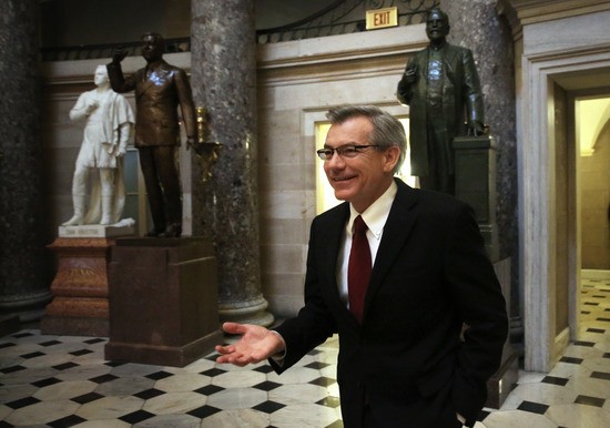 WASHINGTON, DC - OCTOBER 11:  U.S. Rep. David Schweikert (R-AZ) talks to members of the media as he walks through the Statuary Hall at the Capitol October 11, 2013 on Capitol Hill in Washington, DC. On the 11th day of a U.S. government shutdown, President Barack Obama spoke with Speaker of the House John Boehner (R-OH) on the phone and they agreed that they should keep talking.  (Photo by Alex Wong/Getty Images)