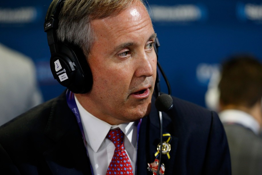 CLEVELAND, OH - JULY 20: Texas Attorney General Ken Paxton sits down to talk with Andrew Wilkow on his show 'The Wilkow Majority' at Quicken Loans Arena on July 20, 2016 in Cleveland, Ohio. (Photo by Kirk Irwin/Getty Images for SiriusXM)