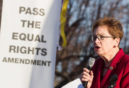 WASHINGTON, DC - MARCH 08: Rep, Marcy Kaptur speaks the Womens Workers Rising Rally on March 8, 2017 in Washington, DC.  (Photo by Tasos Katopodis/Getty Images for V-Day)