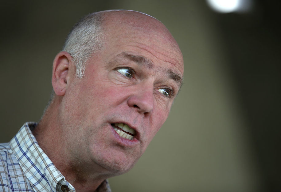 GREAT FALLS, MT - MAY 23:  Republican congressional candidate Greg Gianforte looks on during a campaign meet and greet at Lions Park on May 23, 2017 in Great Falls, Montana.  Greg Gianforte is campaigning throughout Montana ahead of a May 25 special election to fill Montana's single congressional seat. Gianforte is in a tight race against democrat Rob Quist.  (Photo by Justin Sullivan/Getty Images)