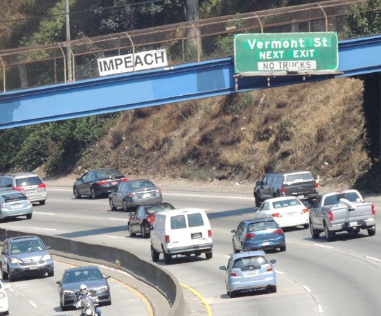 Impeach sign over US 101 north