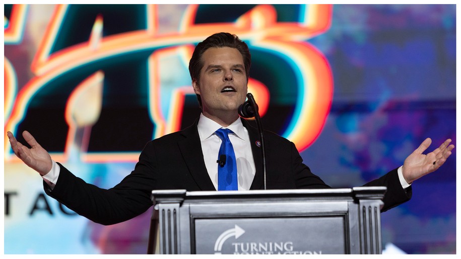 Rep. Matt Gaetz (R-FL) speaks during the Turning Point USA Student Action Summit held at the Tampa Convention Center on July 23, 2022 in Tampa, Florida. 