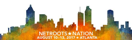 Netroots nation 2017 logo with Atlanta skyline