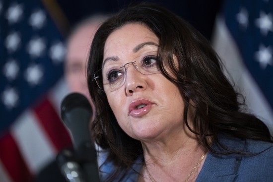 UNITED STATES - JANUARY 25: Rep. Lori Chavez-DeRemer, R-Ore., conducts a news conference after a meeting of the House Republican Conference at the RNC on Wednesday, January 25, 2023. (Tom Williams/CQ Roll Call via AP Images)