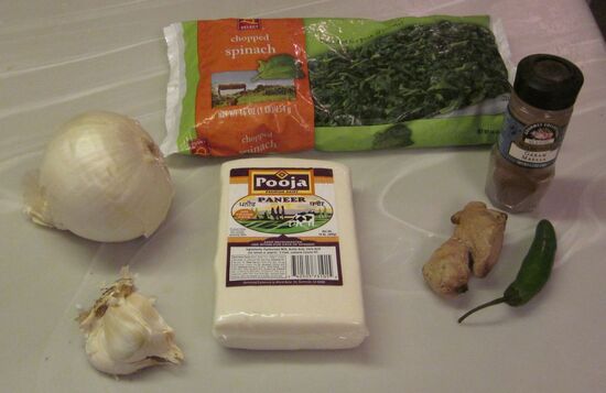 ingredients for saag paneer