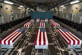 Military Personnel killed in Kabul Airport Bombing August 26, 2021 being transported back to the United States.