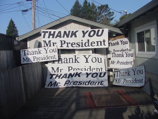 Thank You Mr. President Signs for Obama after passing the affordable care act.