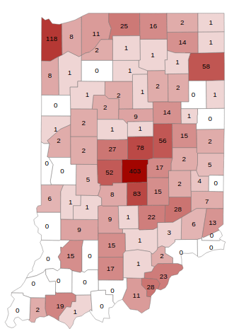 Indiana State Department of Health report of covid-19 deaths, May 7, 2020