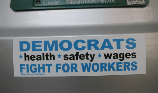 'Democrats Fight for Workers' bumper sticker