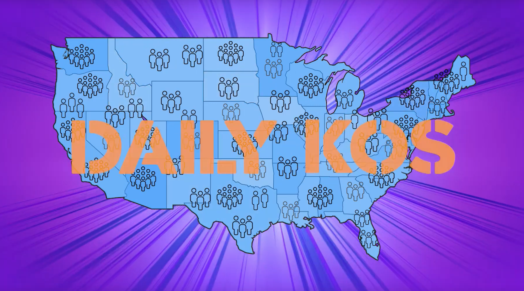 Daily Kos mapped onto the lower 48