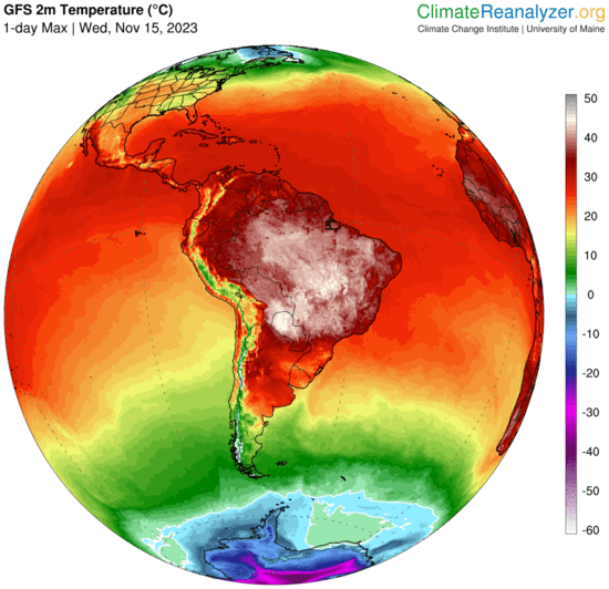 Brazil and southern hemisphere heat wave 2023