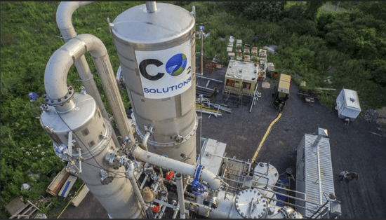 CO2 Solutions’ carbon capture unit in Salaberry-de-Valleyfield, Québec.