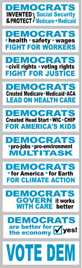 Pro-Democratic bumper stickers